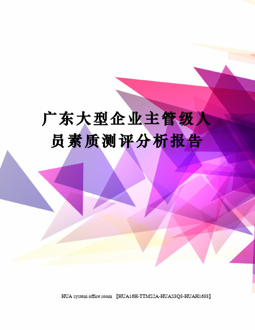广东大型企业主管级人员素质测评分析报告完整版