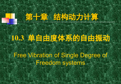 结构力学课件单自由度体系自由振动
