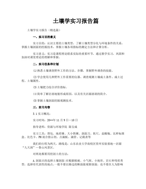 土壤学实习报告篇