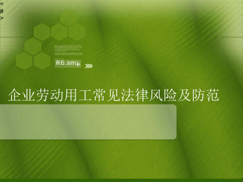 企业劳动用工常见法律风险及防范精选文档