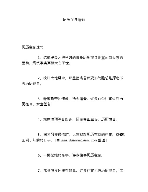历历在目造句