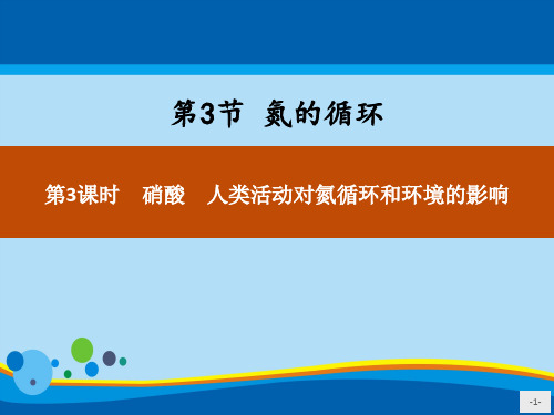 《氮的循环》物质的性质与转化PPT(第3课时硝酸人类活动对氮循环和环境的影响)【精选推荐课件】
