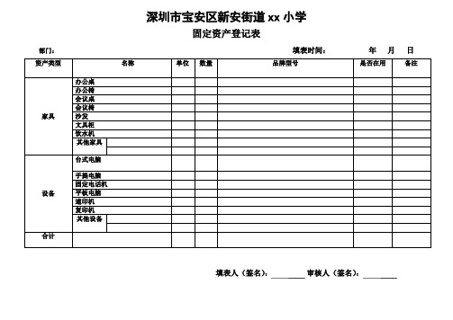 单位固定资产登记表