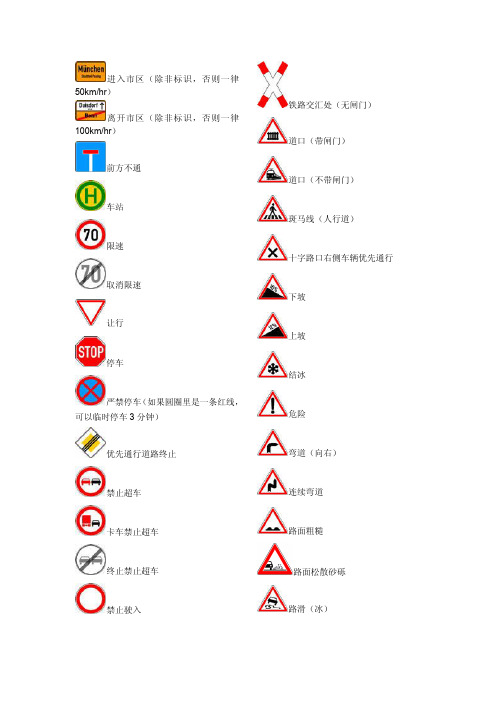 德国交通标志