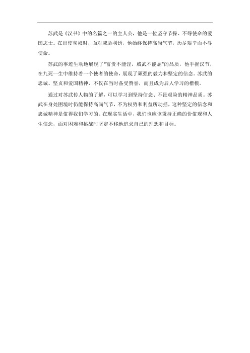 苏武传人物短评