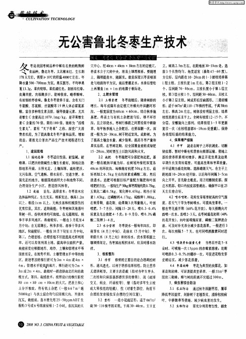 无公害鲁北冬枣生产技术