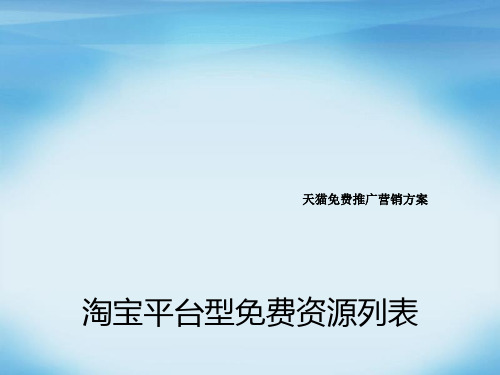 淘宝天猫推广营销方案终极版(ppt31张)