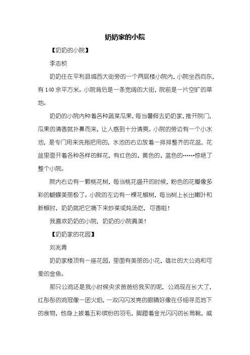 三年级作文：奶奶家的小院作文300字