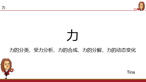 力-力的分类、受力分析、力的合成、力的分解、力的动态变化