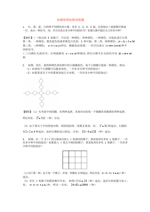 六年级下册数学试题-加乘原理拓展训练题(解析版)全国通用