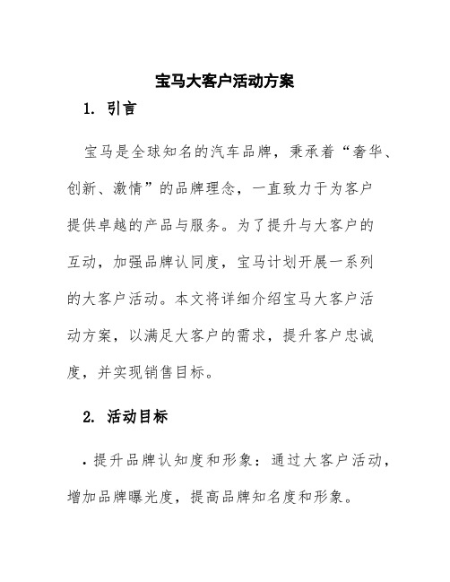 宝马大客户活动方案