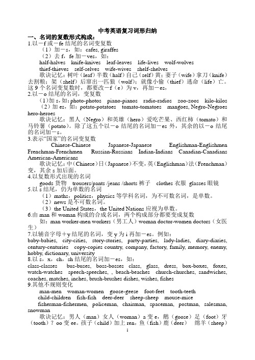 词形变化归纳