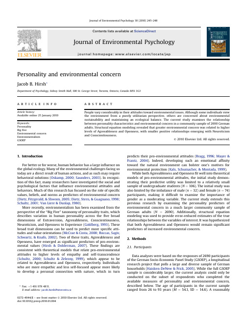 9-Personality and environmental concern