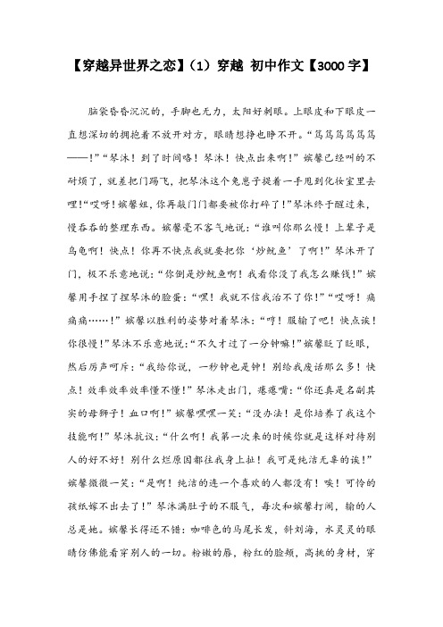 【穿越异世界之恋】(1)穿越 初中作文【3000字】