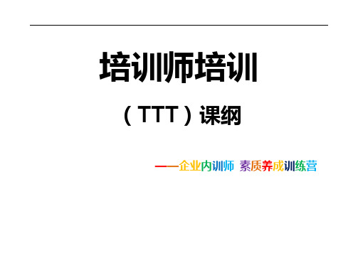 培训师培训(TTT)课纲