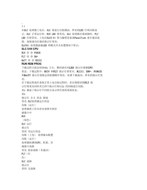 SLC故障诊断 Microsoft Word 文档