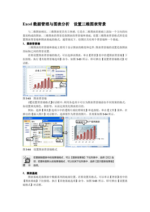 Excel数据管理与图表分析  设置三维图表背景