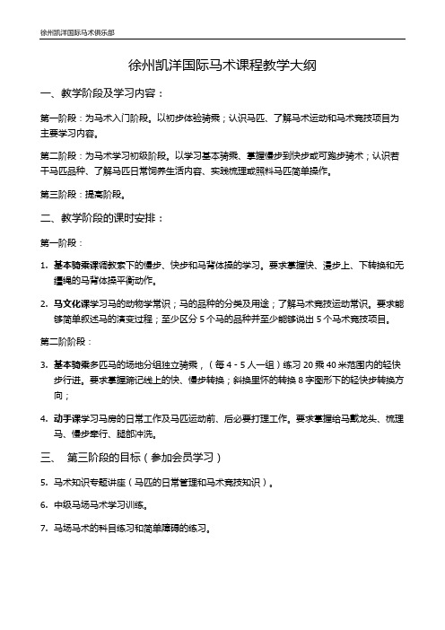马术课程教学大纲(1)