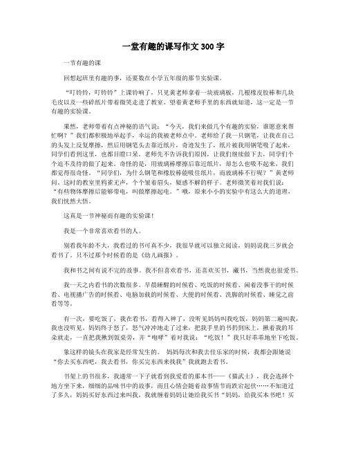 一堂有趣的课写作文300字