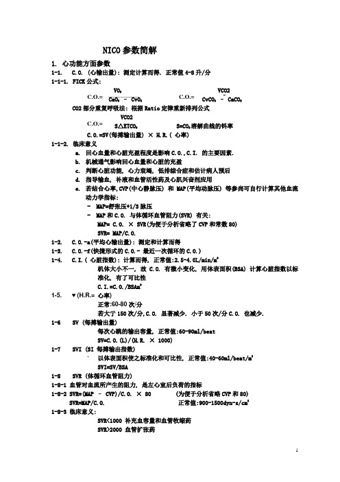 NICO参数简解