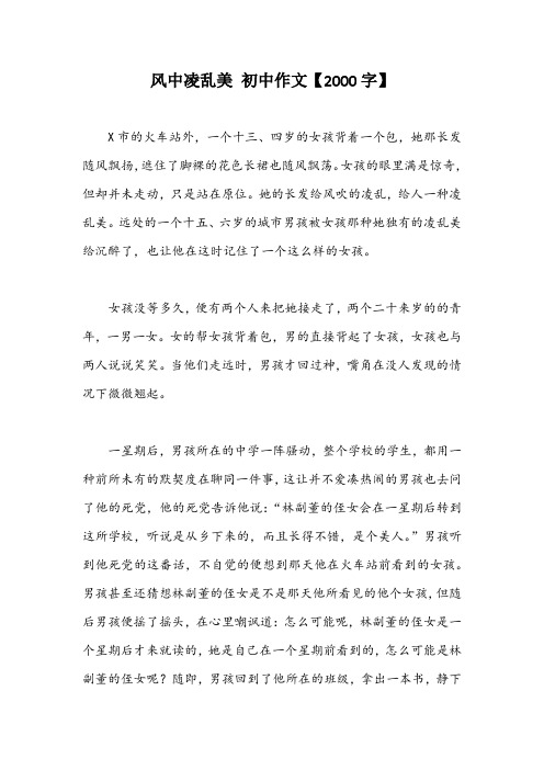 风中凌乱美 初中作文【2000字】