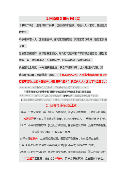 宪法口诀