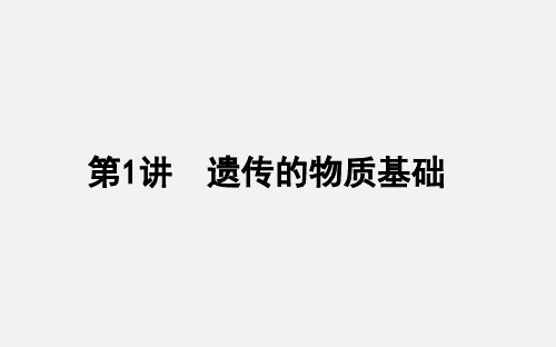 高考生物 二轮复习 遗传、变异和进化 第1讲 遗传的物质基础