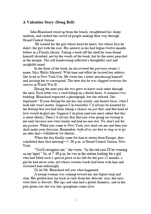 A Valentine Story(original version by Doug Bell)