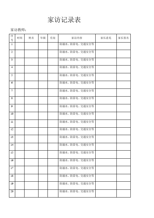 家访记录表