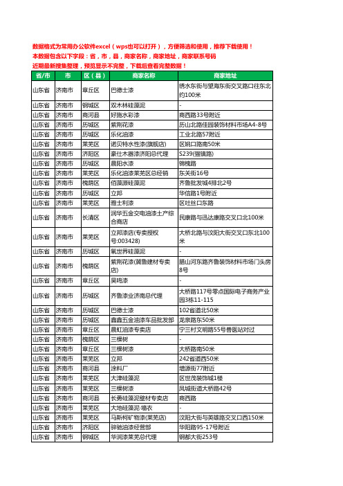2020新版山东省济南市涂料工商企业公司商家名录名单联系电话号码地址大全280家