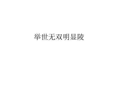 举世无双明显陵