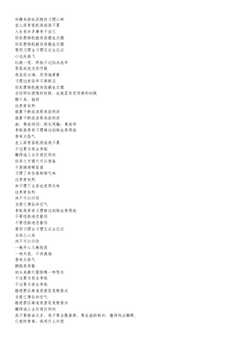 《我的勇敢只是因为有你的存在山梅》歌词   — 陈见飞