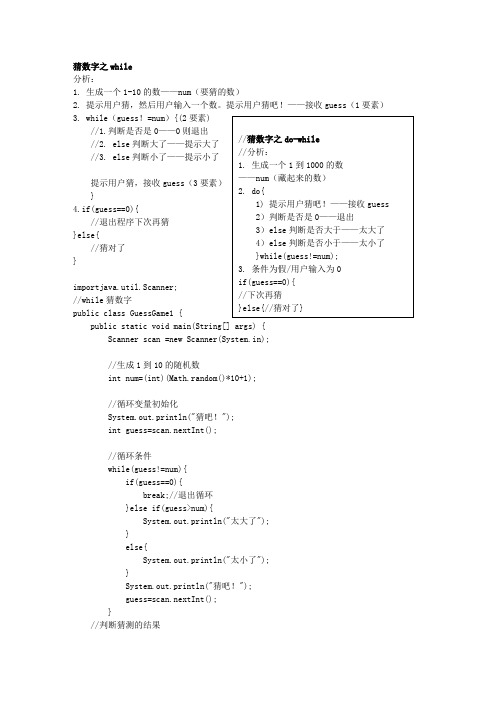 (代码)猜数字