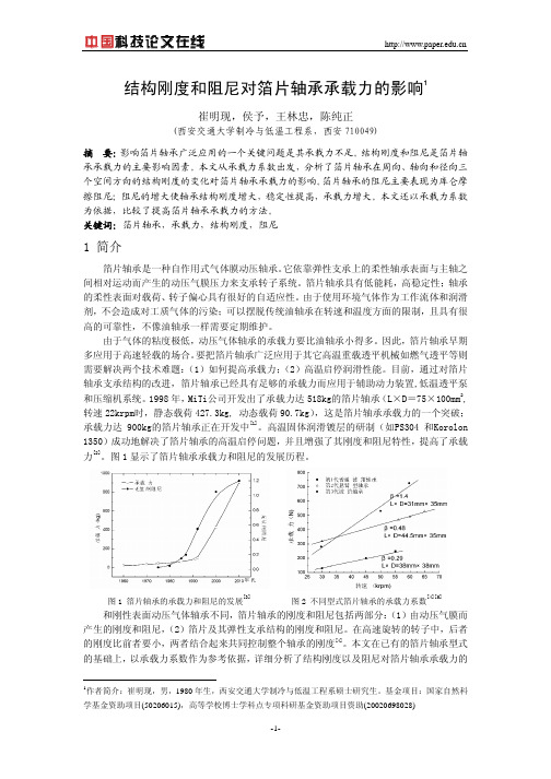 结构刚度和阻尼对箔片轴承承载力的影响