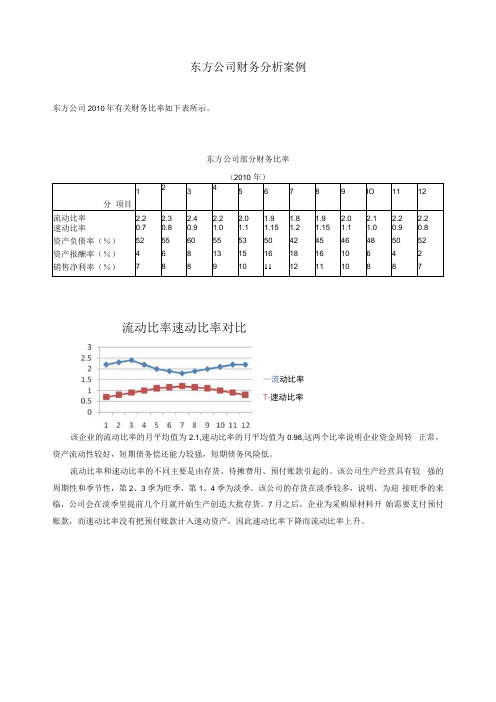 东方公司财务分析案例