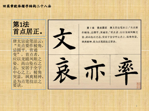 田英章欧体楷书结构二十八法精品PPT课件
