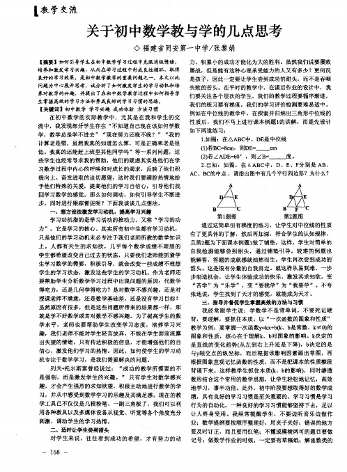 关于初中数学教与学的几点思考