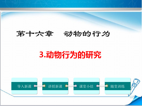 【北师大版】初二八年级生物上册《 动物行为的研究》课件