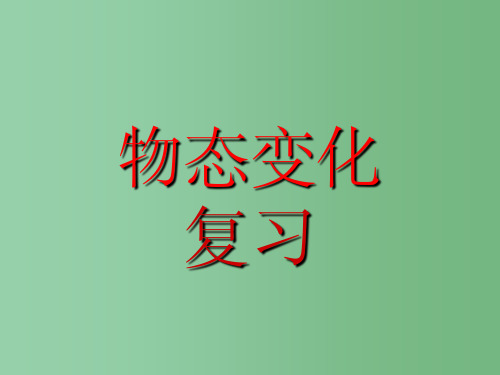 八年级物理《物态变化》课件 人教新课标版