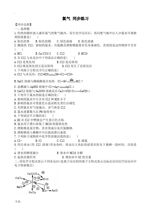 高中化学旧人教第一册必修氯气 同步练习1
