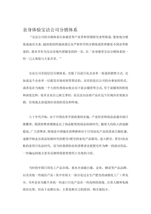 宝洁公司的分销体系