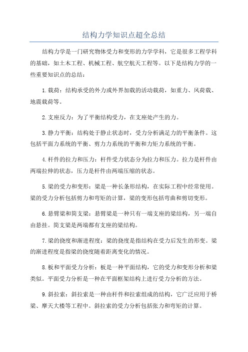 结构力学知识点超全总结