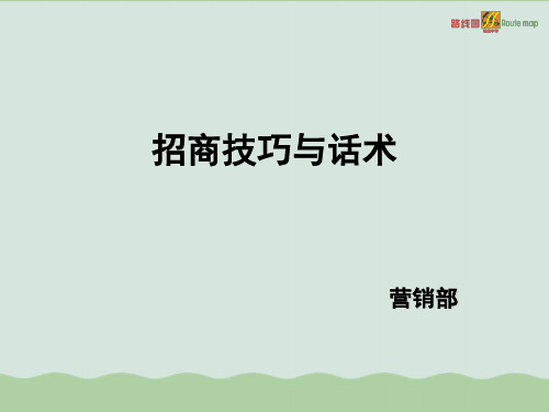 招商技巧与话术PPT课件