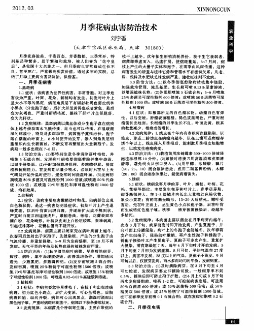 月季花病虫害防治技术