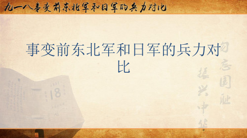 九一八事变前东北境内中国军队与日军实力对比分析