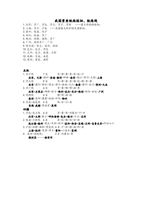 八年级地理交通运输复习——铁路