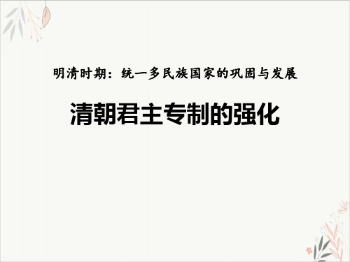 清朝君主专制的强化ppt经典课件