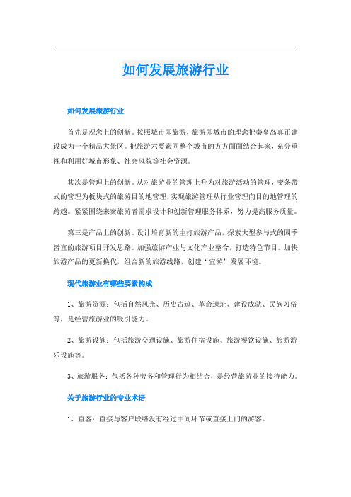 如何发展旅游行业