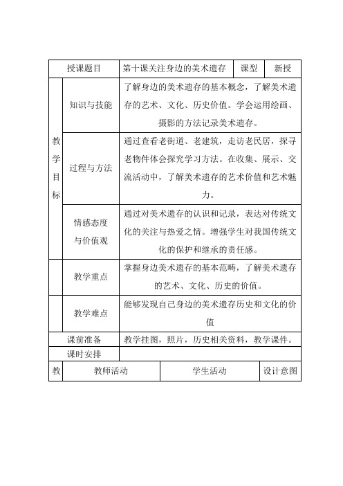 第十课-关注身边的美术遗存