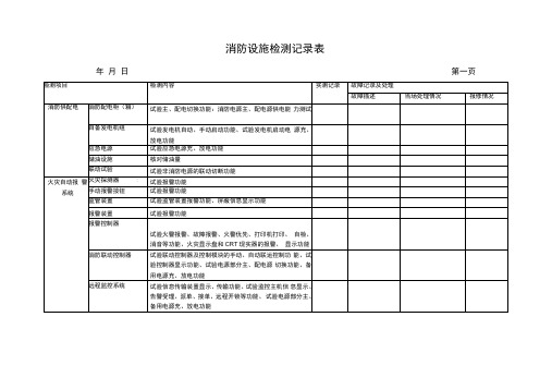 消防设施检测记录表